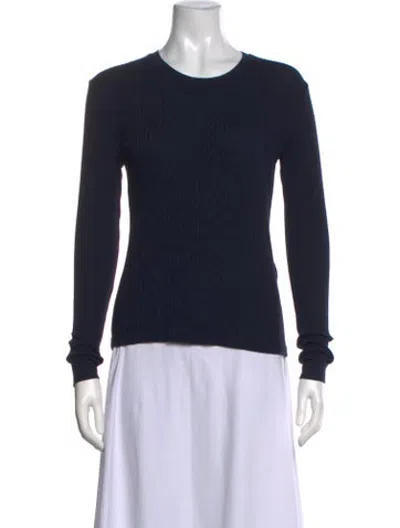 Pre-owned Closed Crew Neck Long Sleeve Top In Blue