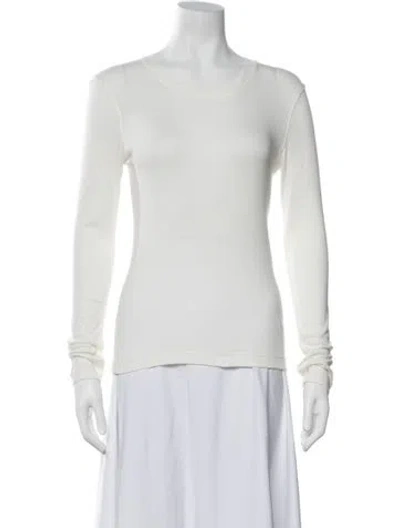 Pre-owned Closed Crew Neck Long Sleeve Top In White