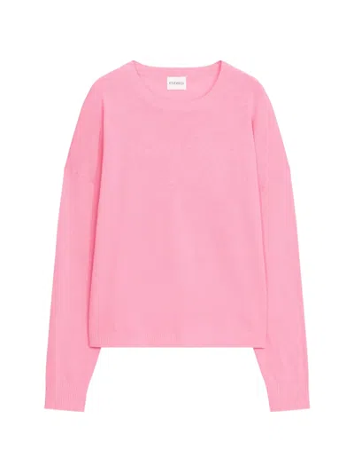 Closed Crew Neck Long-sleeve Sweater In Pink