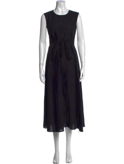 Pre-owned Closed Crew Neck Midi Length Dress In Black
