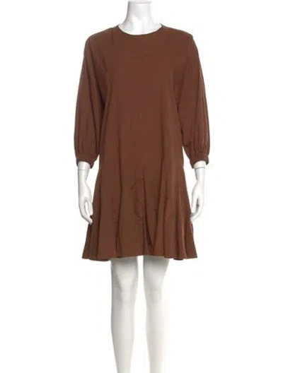 Pre-owned Closed Crew Neck Mini Dress In Brown