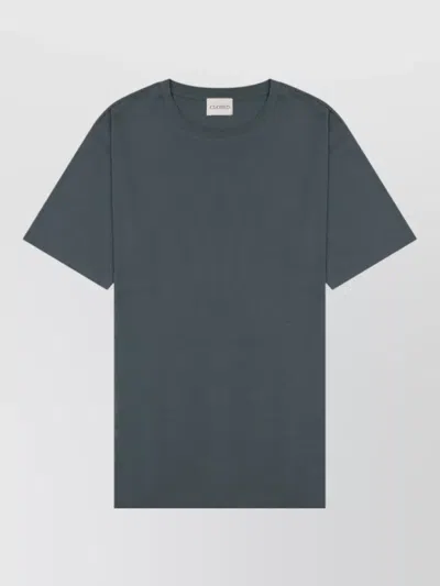 Closed Crew Neck Short Sleeve Branded T Shirt In Gray