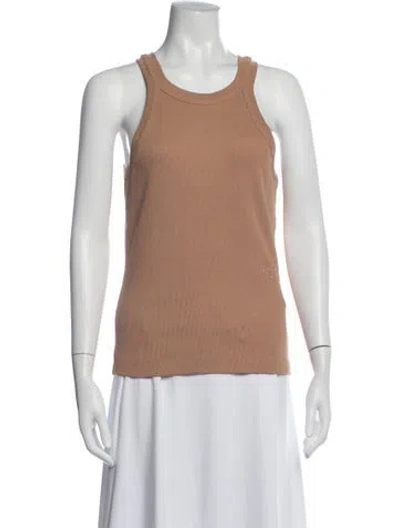 Pre-owned Closed Crew Neck Sleeveless Top In Brown