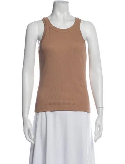 Pre-owned Closed Crew Neck Sleeveless Top In Brown
