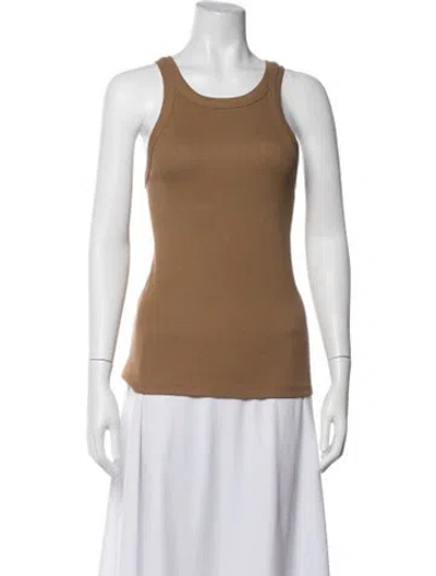 Pre-owned Closed Crew Neck Sleeveless Top In Brown