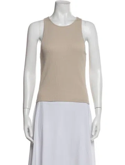Pre-owned Closed Crew Neck Sleeveless Top In Neutral