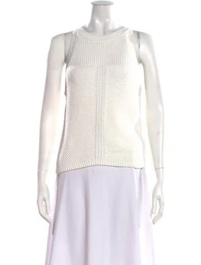 Pre-owned Closed Crew Neck Sleeveless Top In Neutrals/white