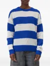 Closed Crew-neck Striped Sweater In Blue
