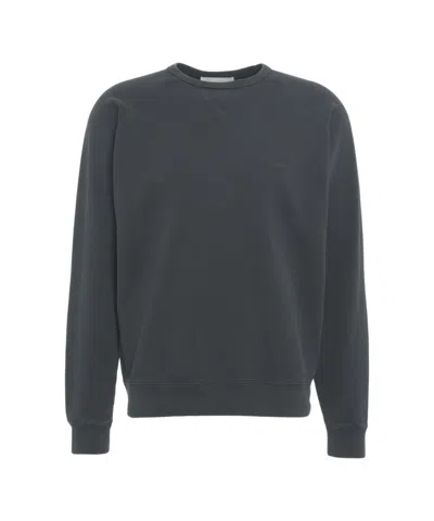 Closed Crew Neck Sweatshirt With Raglan Sleeves And Subtle Logo In Gray