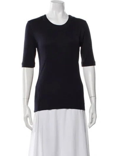 Pre-owned Closed Crew Neck Three-quarter Sleeve T-shirt In Blue