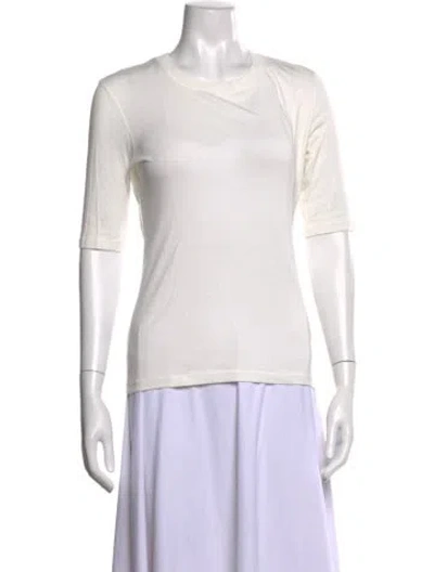Pre-owned Closed Crew Neck Three-quarter Sleeve T-shirt In White