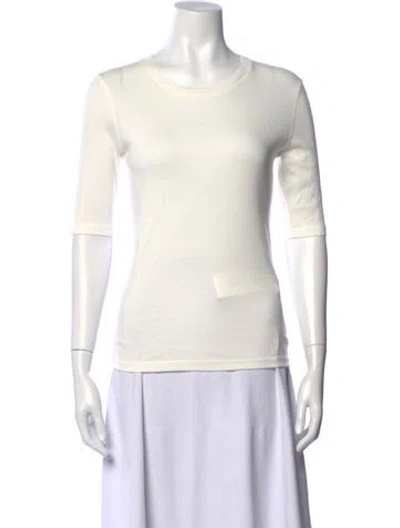 Pre-owned Closed Crew Neck Three-quarter Sleeve T-shirt In White