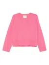 Closed Crew-neck Wool Sweater In Pink