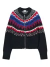 Closed Crew-neck Zip Cardigan In Animal Print