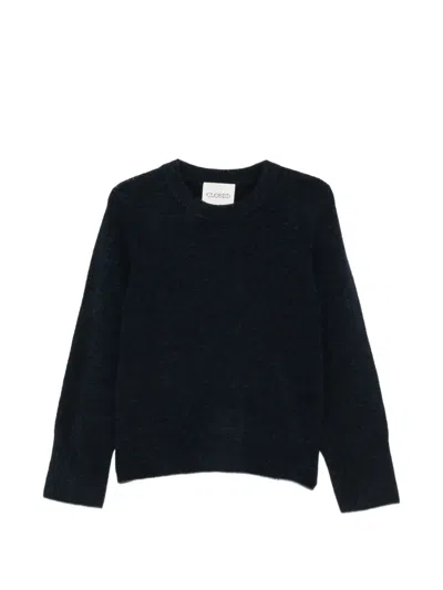 Closed Crew-neck Knitted Sweater In Blue