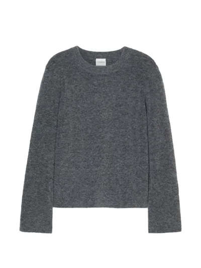 Closed Crew-neck Long-sleeve Sweater In Grey