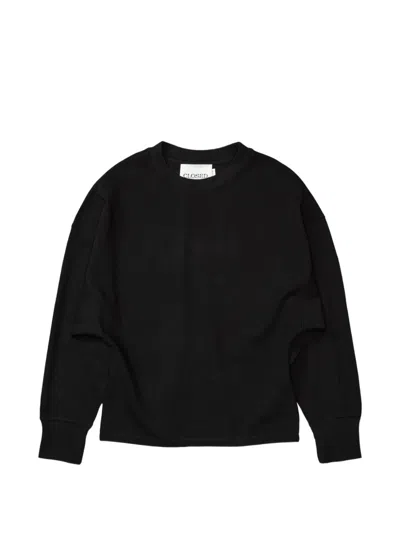 Closed Crew-neck Long-sleeve Sweatshirt In Black