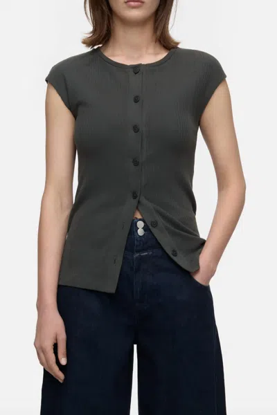 Closed Crewneck Ribbed T-shirt In Irish Coffee