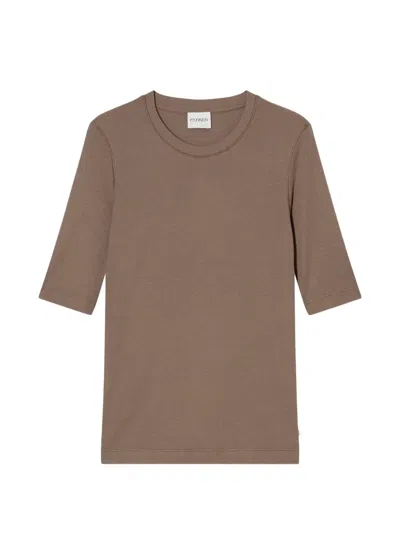 Closed Crew-neck Short-sleeve T-shirt In Brown