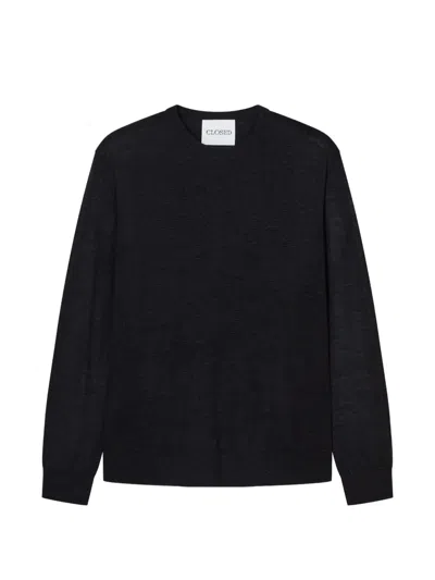 Closed Crew-neck Sweater In Black
