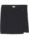 Closed Crochet Mini Skirt In Black