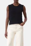 Closed Crochet Tank Top In Black