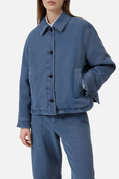 Closed Cropped A Line Denim Jacket In Eclipse Blue