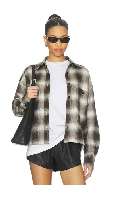 Closed Cropped Front Oversized Shirt In Dark Raisin Red