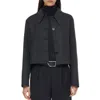 Closed Cropped Jacket In Black In Black
