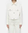 Closed Cropped Jacket In Ivory In Multi