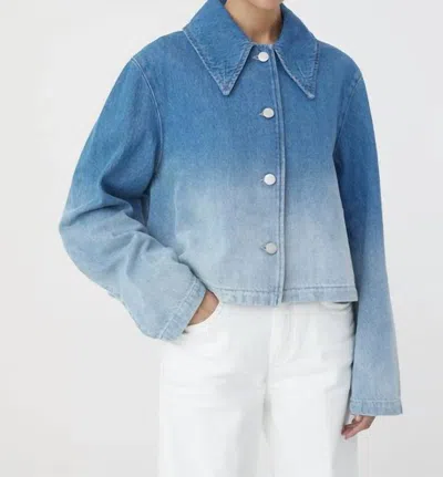 Closed Cropped Jacket In Mid Blue