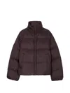 Closed Cropped Puffer Jacket In Brown