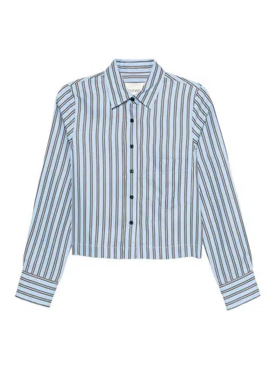 Closed Cropped Shirt In Blue
