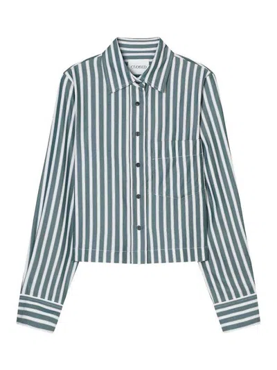 Closed Cropped Shirt In Green