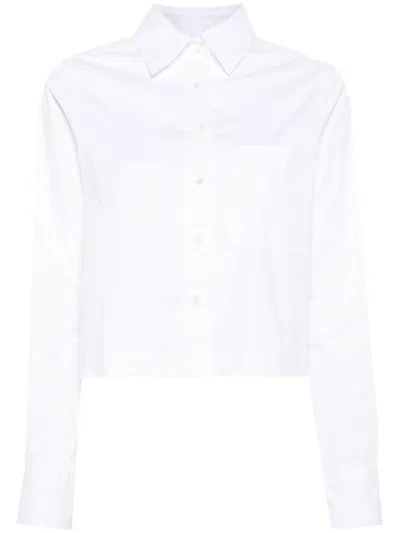 Closed Cropped Shirt In White