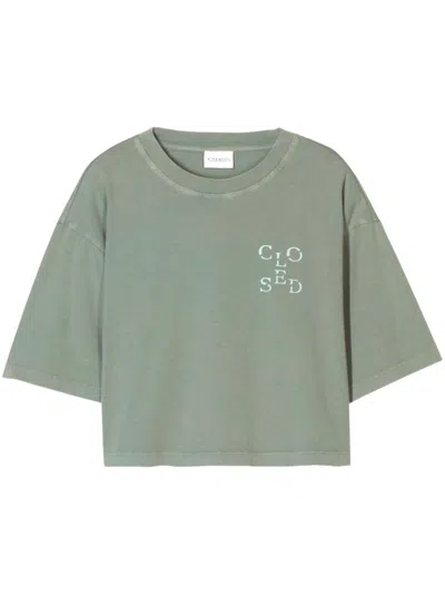 Closed Cropped T-shirt In 绿色