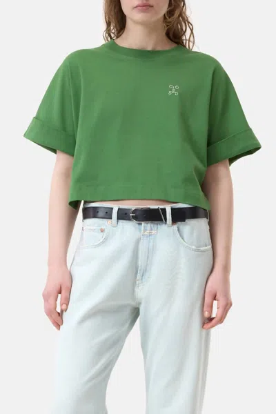 Closed Cropped T Shirt In Matcha Green