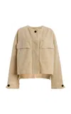 Closed Cropped Utility Jacket In Neutral