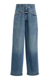 Closed Deni Rigid Low-rise Wide-leg Jeans In Blue