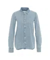 Closed Denim Button-down Shirt With Pearlescent Buttons And Structured Collar In Blue