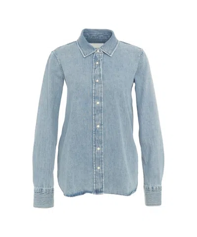 Closed Denim Button-down Shirt With Pearlescent Buttons And Structured Collar In Blue