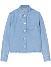 Closed Denim Cotton Jacket In Clear Blue