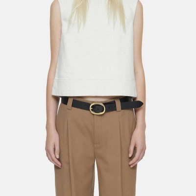 Closed Denim Crop Top In Creme In Brown