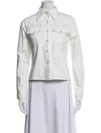 Pre-owned Closed Denim Jacket In White