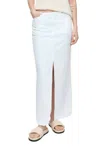Closed Cutoff Waist Denim Maxi Skirt In White