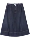 Closed Denim Midi Skirt In Blue