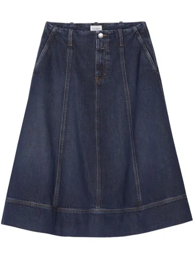 Closed Denim Midi Skirt In Blue