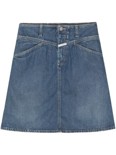 Closed Denim Mini Skirt In Blue