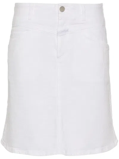 Closed A-line Denim Skirt In White