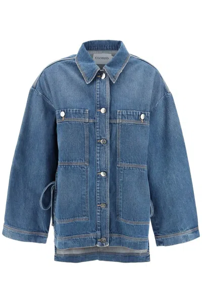 Closed Denim Overshirt With Side Slits In Blue